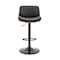 Armen Living Brock Adjustable Black Faux Leather and Walnut Wood Bar Stool with Black Base LCBCBAWABLBL - alternate 6